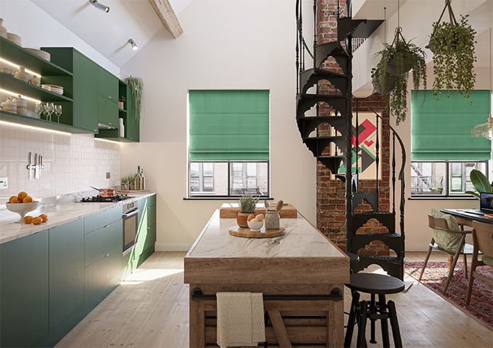 Ultra Luxe Velvet, Jade - Motorised Roman Blind - Image 8